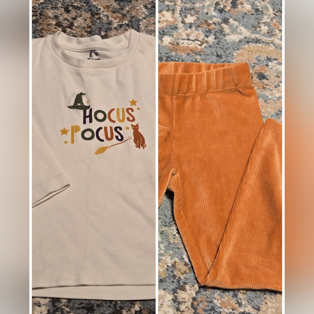 Hocus Pocus Graphic Tee and Corduroy Pants Set Size 4/5T